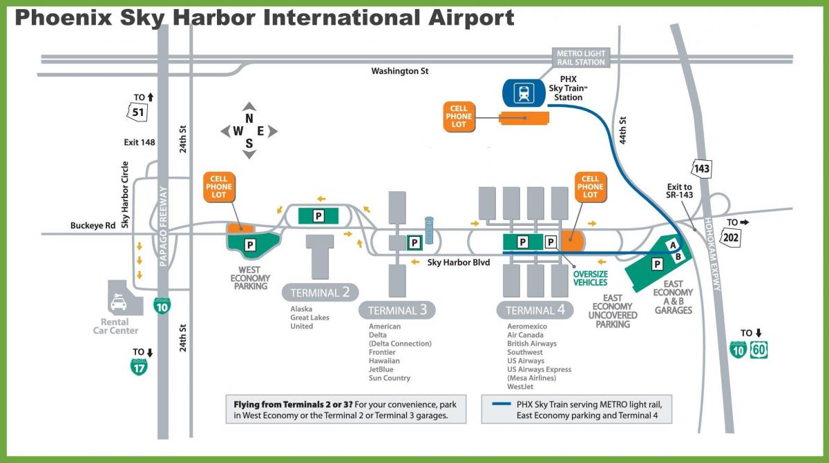 Финикс нисэх онгоцны хаалга газрын зураг